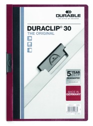 Durable Skoroszyt Zaciskowy A4 Duraclip Original 30 Ciemnoczerwony 220031