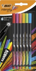 Cienkopisy Intensity Fine Mix Rainbow Blister 6szt Bic