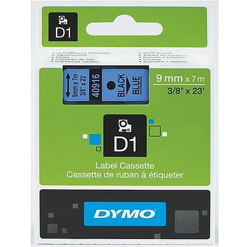 Taśma D1 do drukarek 9mm x 7m czarny/niebieski 40916 Dymo S0720710