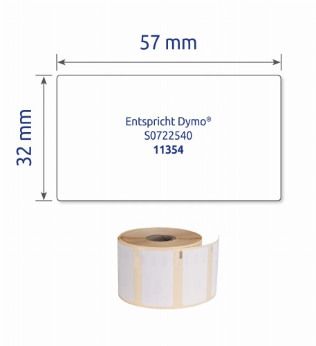 Etykiety uniwersalne w rolce do drukarek termicznych Avery Zweckform 32x57 mm AS0722540 biały