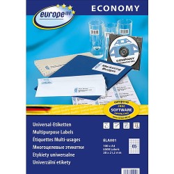 Etykiety uniwersalne Economy Europe100 by Avery Zweckform, A4, 100 ark./op., 38 x 21,2 mm, białe