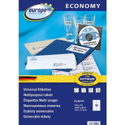 Etykiety uniwersalne Economy Europe100 by Avery Zweckform, A4, 100 ark./op., 105 x 37 mm, białe
