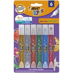 Kids Glitter Glue Metallie Blister 6szt Bic