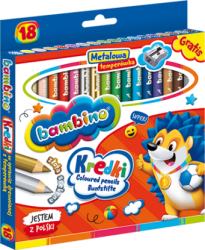 Kredki Bambino W Oprawie Drewnianej Z Temperówką 18 Kolorów Majewski 5903235000348