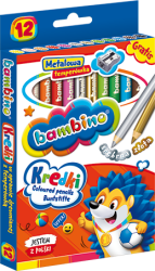 Kredki Bambino W Oprawie Drewnianej Z Temperówką 12 Kolorów Majewski 5903235000249