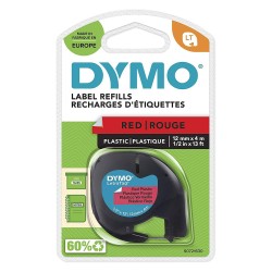 Dymo Taśma 12mm/4m - Plastikowa, Czerwona