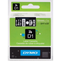 Dymo Taśma D1 - 19 Mm X 7 M, Biały / Czarny