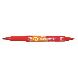 Tetis Marker Permanentny Premium 2 Końcówki Km501  czerwony