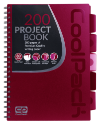 Coolpack  KOŁOZESZYT PP A4 100K kratka RED