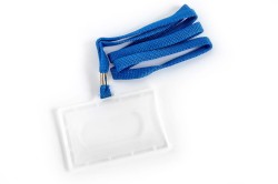 Argo Holder identyfikator z taśmą niebieską 50szt wymiar wew. 90x56 mm