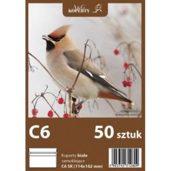 Koperta Biała C-6 50 Sztuk Sk Zwykła  Opakowanie Foliowe