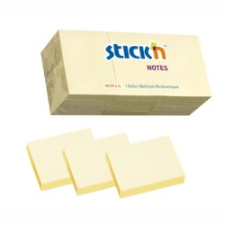 Hopax Notes samoprzylepny 38x51mm żółty pastelowy 100 kartek  21530