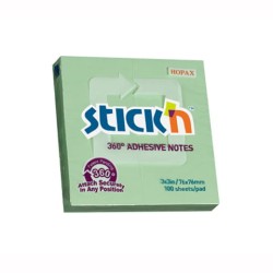 Hopax Notes samoprzylepny 76x76mm 360 stopni zielony 100 kartek  21552