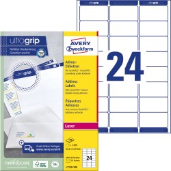 Etykiety adresowe 63,5 x 33,9 mm, białe etykiety papierowe, etykiety samoprzylepne 100 ark. / op., Avery L7159-100