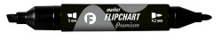 Tetis Marker dwustronny flipchart Premium czarny