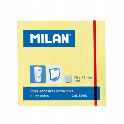 Milan Karteczki samoprzylepne 76x76 op. 100 szt. żółte