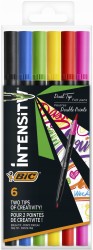 BIC Flamastry 6kol Intensity Dual Tip  Etui