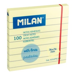 Milan Karteczki samoprzylepne w linię 76x76 op. 100 szt.