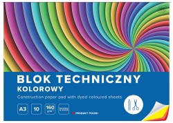 Blok techniczny kolorowy A3 10 kartek Interdruk BLTA3K