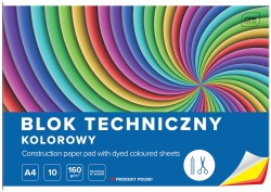 Blok techniczny kolorowy a4  10 kartek barwiony w masie Interdruk BLTK