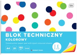 Blok techniczny kolorowy A4 20 kartek barwiony w masie Interdruk BLTKA4LUX