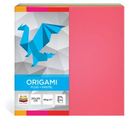 Interdruk Papier ORIGAMI 20x20cm 100 FLUO+PASTELE