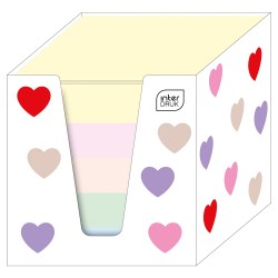 Kostka Papierowa Kolory Pastelowe 90x90x90mm W Kubiku Kartonowym Mix Wzorów Interdruk Kospapkkubp