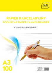 Papier Kancelaryjny A3 100 Kartek W Linie Interdruk 