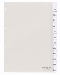 Durable Przekładki A4 12 części, podział 1-12 okładka i perforacja 80x80x80 mm