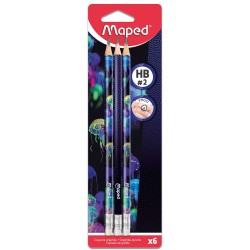 Maped Ołówek z gumką Deepsea HB 6 szt blister (24)