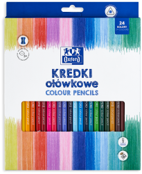 KREDKI OŁÓWKOWE OXFORD REGULAR 24 KOLORY z temperówką