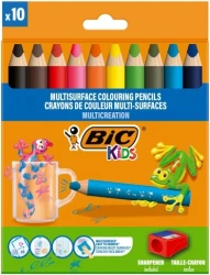BIC MULTICREATION KREDKI 3w1 GRUBE TRÓJKĄTNE 10KOL +TEMPERÓWKA 