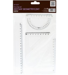 Zestaw geometryczny transparent z linijka 20cm GR-032T Grand
