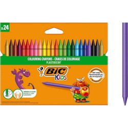 Kredki Świecowe 24 Kolory Plastidecor Bic  8297724