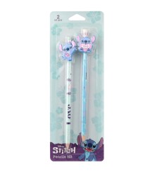 DISNEY FASHION - OŁÓWKI Z GUMOWĄ NAKŁADKĄ 2 SZT. BLISTER WZÓR 1 - STITCH PASTEL /12/