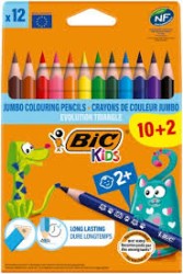 Kredki Kids Evolution Triangle Ecolutions Ołówkowe Pudełko 10+2szt Bic