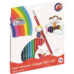 Kredki 24 kolorów trójkątne Super Soft FIORELLO