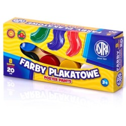Farby plakatowe 8 kolorów 20 ml Astra 83112903