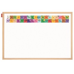 Tablica edukacyjna 60X40 MemoBe, nadruk ALFABET, rama drewniana