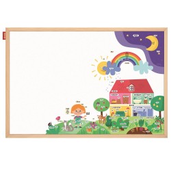 Tablica edukacyjna 60X40 MemoBe, nadruk NAUKA J. ANGIELSKIEGO, rama drewniana
