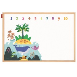Tablica edukacyjna 60X40 MemoBe, nadruk CYFERKI, rama drewniana