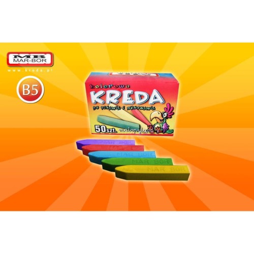 Kreda szkolna kolorowa 50l B5 Mar-bor 0050K