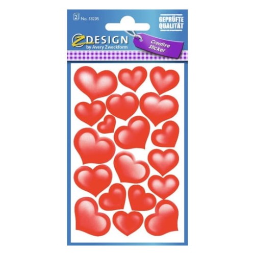 Naklejki Z-Design brokatowe - serca 2/19/38 - papierowe brokatowe