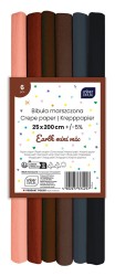 Interdruk Bibuła marszona mini mix 6  Earth 200x25cm