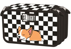 Piórnik szkolny potrójny z wyposażeniem PC5 SLEEPY CORGI ST.RIGHT