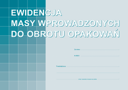 Michalczyk i Prokop Ewidencja masy wprowadzonych do obrotu opakowań