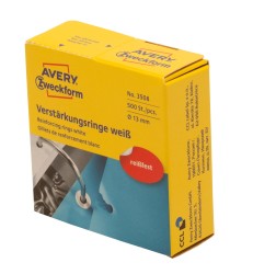 Pierścienie wzmacniające białe Ø 13 mm, mechanizm do segregatora 500 szt. / op., Avery 3508