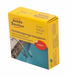 Pierścienie wzmacniające przezroczyste Ø 13 mm, mechanizm do segregatora 500 szt. / op., Avery 3510