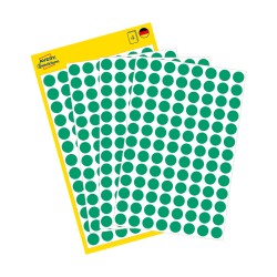 Kółka do zaznaczania Ø 8 mm, zielone etykiety papierowe, etykiety okrągłe z trwałym klejem, etykiety do oznaczenia 416 etyk. / op., Avery 3012