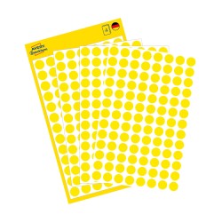 Kółka do zaznaczania Ø 8 mm, żółte etykiety papierowe, etykiety okrągłe z trwałym klejem, etykiety do oznaczenia 416 etyk. / op., Avery 3013